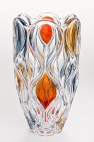 79/87C01/0/47J02/300 Ваза хрустальная 30см, Bohemia Jihlava, серия Ocean, декор цветными красками