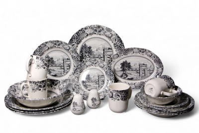 92-0404 Столовый набор на 4 персоны 21 предмет, Claytan, декор ROME GREY