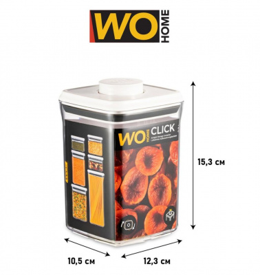 WO1008 Банка для сыпучих продуктов с вакуумной крышкой 1,25л WO HOME CLICK 