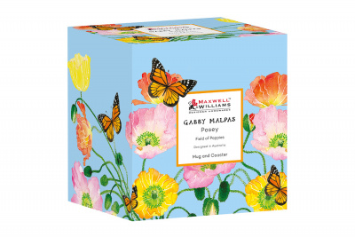 MW496-HV0330 Кружка 0.4л с подставкой, Maxwell & Williams, серия "Маки" в подарочной упаковке