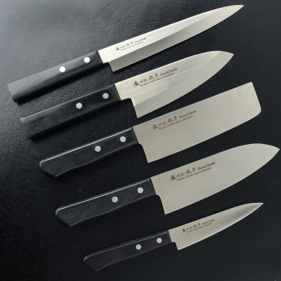 801-836 Нож кухонный Деба 15см SATAKE Япония, серия Black Pakka Wood 