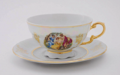 Чайная пара 200мл Соната Мадонна перламутр.LEANDER