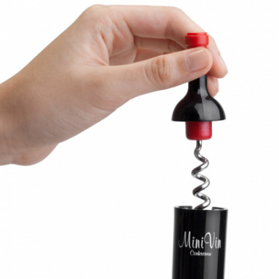 ql10033 Штопор для бутылок черный Mini Vin
