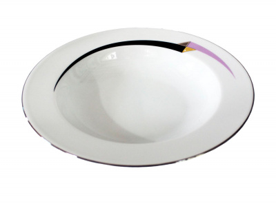 Набор 6 глубоких тарелок 22 см  Thun Silvia, декор "Сиренево-черная стрела"