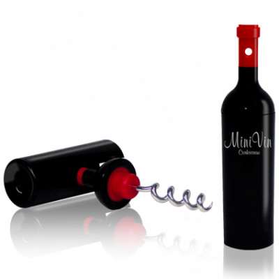 ql10033 Штопор для бутылок черный Mini Vin